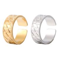 Titanium Steel Cuff Finger Ring, Vacuum Ion Plating, fashion jewelry & for woman 