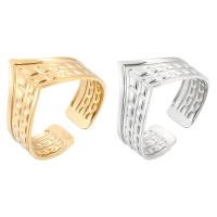 Titanium Steel Cuff Finger Ring, Vacuum Ion Plating, fashion jewelry & Unisex 