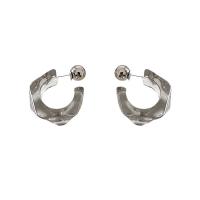 Acrylic Stud Earring, Zinc Alloy, with Acrylic, irregular, silver color plated, fashion jewelry & for woman 