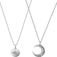 Латунь Пара Ожерелье, плакирован серебром, ювелирные изделия моды & разные стили для выбора & для пара, серебряный, продается PC