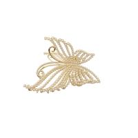 Hair Claw Clips, Zinc Alloy, with Plastic Pearl, Butterfly, gold color plated & for woman & with rhinestone, golden 