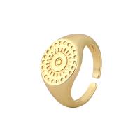 Anillo de dedo de latón, metal, chapado en color dorado, Ajustable & diferentes patrones para la opción & para mujer, Vendido por UD