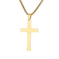 Titanium Steel Jewelry Necklace, Cross, plated Approx 23.6 Inch 