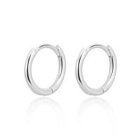 Sterling Silver Huggie Hoop Earring, 925 Sterling Silver, plated, fashion jewelry & for woman 10.5mm 
