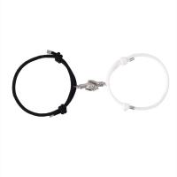 Couple Bracelet, Zinc Alloy, with Milan Cord, Hand, platinum color plated, 2 pieces & Unisex & with magnetic Approx 7-11.8 Inch 