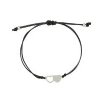 Fashion Create Wax Cord Bracelets, 201 Stainless Steel, with Wax Cord, Heart, for woman & hollow Approx 7-11.8 Inch 