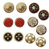 Enamel Zinc Alloy Stud Earring, with Plastic Pearl, stoving varnish & for woman, 18mm 