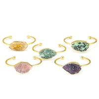 Gemstone Bangle, with Zinc Alloy, gold color plated, Adjustable & for woman 64mm,21*35mm 