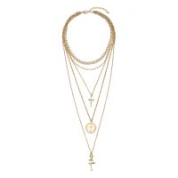 Fashion Multi Layer Necklace, Zinc Alloy, plated, three layers & for woman Approx 23.62 Inch 