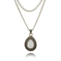 Zinc Alloy Necklace, with Plastic, with 1.96 inch extender chain, platinum color plated, three layers & for woman, 20cm,26cm 