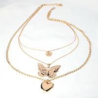Fashion Multi Layer Necklace, Zinc Alloy, gold color plated, three layers & for woman, 44cm,50cm,65cm 