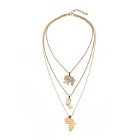 Fashion Multi Layer Necklace, Zinc Alloy, gold color plated, three layers & for woman & with rhinestone, 35cm,38cm,40cm 