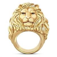 цинковый сплав Кольцо, Лев, плакирован золотом, ювелирные изделия моды & разный размер для выбора & Мужский, продается PC