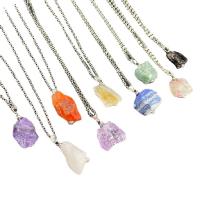 Gemstone ювелирные изделия Кулон, Природный камень, Нерегулярные, различные материалы для выбора & Мужская, Много цветов для выбора, 35-45mm, продается PC