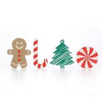 クリスマスハンギングデコレーション, ウッド, クリスマスデザイン & 異なるスタイルを選択, 無色, 20-50mm, 約 1000パソコン/バッグ, 売り手 バッグ