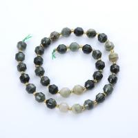 Green Grass Stone Beads, with Seedbead, Lantern, polished, DIY & faceted, mixed colors Approx 14.96 Inch 