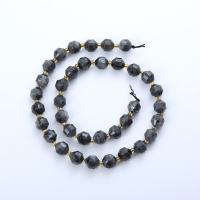 Labradorite Beads, with Seedbead, Lantern, polished, DIY & faceted, black Approx 14.96 Inch 