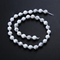 Howlite Beads, with Seedbead, Lantern, polished, DIY & faceted, white Approx 14.96 Inch 