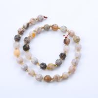 Natural Bamboo Agate Beads, with Seedbead, Lantern, polished, DIY & faceted, mixed colors Approx 14.96 Inch 