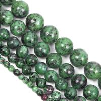 Perles en rouge vert, Rubis en Zoïsite, Rond, DIY & normes différentes pour le choix Environ 15.75 pouce, Vendu par brin