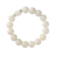 White Bodhi Buddhist Beads Bracelet, with Natural Stone, Round, fashion jewelry & for woman cm 