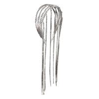 Hair Bands, Zinc Alloy, with Brass, silver color plated, fashion jewelry & for woman & with rhinestone, silver color 
