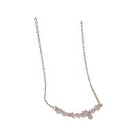 Zinc Alloy Cubic Zirconia Necklace, Star, silver color plated, fashion jewelry & micro pave cubic zirconia & for woman, silver color .9-46.2 cm 