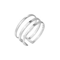 925 Sterling Silver Cuff Finger Ring, plated, Adjustable & multilayer & for woman 