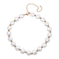 Plastic Pearl Necklace, with Zinc Alloy, with 4inch extender chain, gold color plated, fashion jewelry & for woman Approx 11.4 Inch 