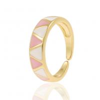 Латунь Манжеты палец кольцо, плакирован золотом, Регулируемый & Женский & эмаль, Много цветов для выбора продается PC