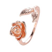 Brass Cuff Finger Ring, Flower, plated, fashion jewelry & for woman 20mm 