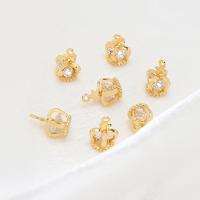 Cubic Zirconia Brass Pendants, Crown, gold color plated, DIY & micro pave cubic zirconia 