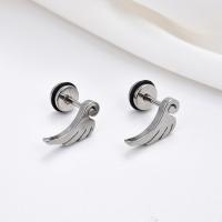 Stainless Steel Stud Earring, 304 Stainless Steel, Wing Shape, fashion jewelry & Unisex, original color 