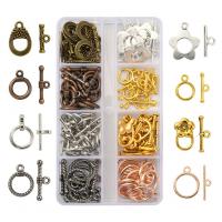 Zinc Alloy Toggle Clasp, with Plastic Box, plated, DIY, mixed colors 