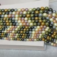 Muschelkern Perle, rund, plattiert, DIY & verschiedene Größen vorhanden, gemischte Farben, Länge:ca. 14.96 ZollInch, verkauft von Strang