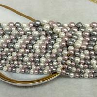 Shell Pearl Beads, Round, plated, DIY mixed colors Approx 14.96 Inch 