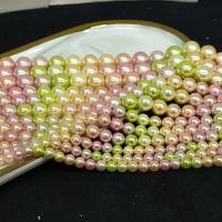 Muschelkern Perle, rund, plattiert, DIY & verschiedene Größen vorhanden, gemischte Farben, Länge:ca. 14.96 ZollInch, verkauft von Strang