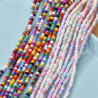 Perles en verre rocaille opaque, Seedbead, DIY, multicolore, 4-5mm Environ 15.35 pouce, Environ Vendu par brin