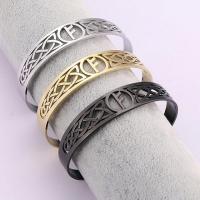 Stainless Steel Cuff Bangle, 304 Stainless Steel, Vacuum Ion Plating, fashion jewelry & for woman & hollow Inner Approx 66mm 