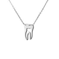 Stainless Steel Jewelry Necklace, 304 Stainless Steel, with 1.97inch extender chain, Tooth, fashion jewelry & for woman, original color Approx 17.72 Inch 