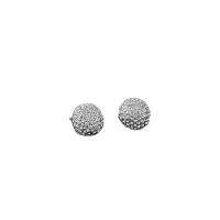 Zinc Alloy Rhinestone Stud Earring, Round, silver color plated, fashion jewelry & Unisex & with rhinestone, silver color 