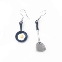 Asymmetric Earrings, Zinc Alloy, with Plastic, plated & for woman 45mm 