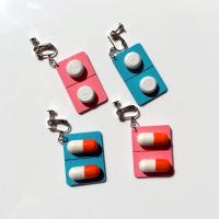 Wood Earring, Capsule, stoving varnish & for woman 