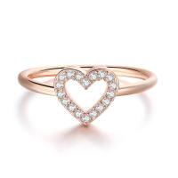 Cubic Zirconia Micro Pave Brass Finger Ring, Heart, plated & micro pave cubic zirconia & for woman & hollow US Ring 
