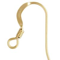 Gold Filled Earring Hook, 14K gold-filled, DIY, golden, 0.61mm 