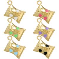 Enamel Brass Pendants, Candy, gold color plated, for woman Approx 2mm 