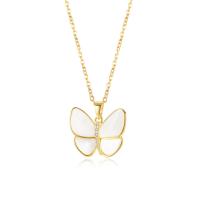 Cubic Zircon Micro Pave Brass Necklace, with 304 Stainless Steel Chain, with 2.36inch extender chain, Butterfly, Vacuum Ion Plating, fashion jewelry & micro pave cubic zirconia & for woman Approx 16.14 Inch 