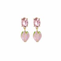 Zinc Alloy Rhinestone Drop Earring, with Resin, fashion jewelry & for woman & with rhinestone 