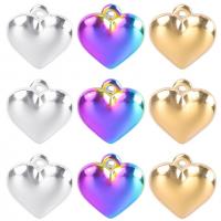 pendentifs de cœur en inox , Acier inoxydable 304, coeur, Placage sous vide, bijoux de mode & DIY, plus de couleurs à choisir Environ 1mm, Vendu par PC