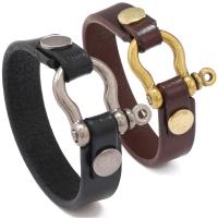 Cowhide Bracelets, with Zinc Alloy, plated, fashion jewelry & Unisex 